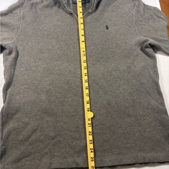 Polo Ralph Lauren Sweater Mens L Gray Pullover 1/4 Zip Long Sleeve Pony Logo - Picture 4 of 9